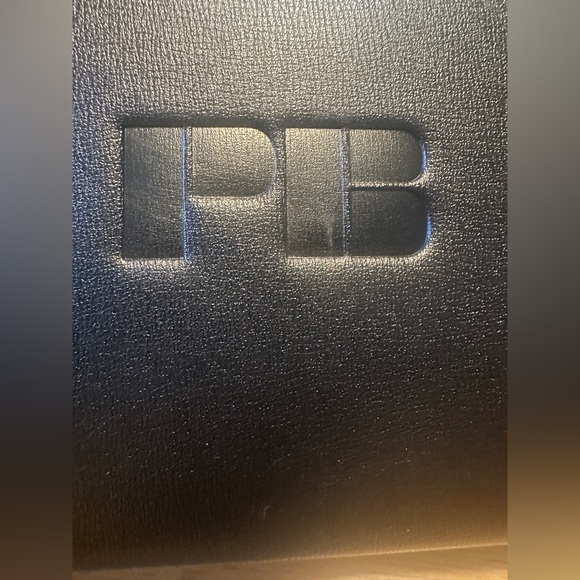 PB Elegant Black Clutch Wristlet with Embossed Logo - Picture 5 of 17